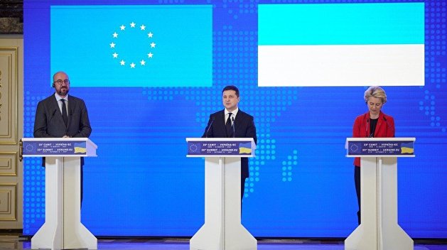 Зеленский требует в заявлении с ЕС связать РФ с конфликтом в Донбассе